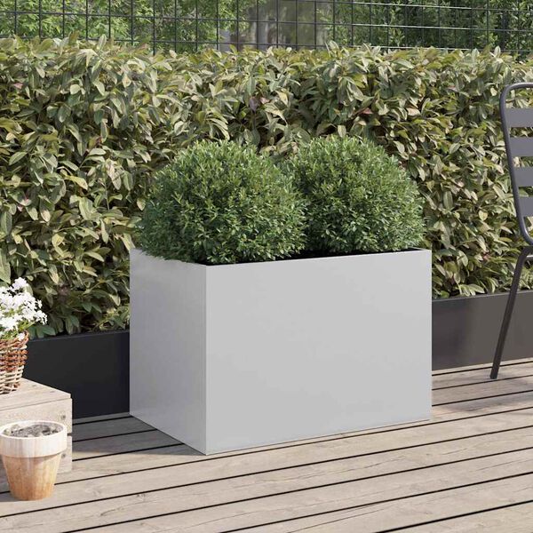 vidaXL Pflanzk&uuml;bel Silbern 62x40x39 cm Verzinkter Stahl