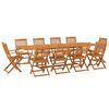 vidaXL 11-tlg. Garten-Essgruppe 280x90x75 cm Massivholz Akazie