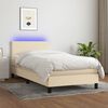 vidaXL Boxspringbett mit Matratze & LED Creme 80x200 cm Stoff