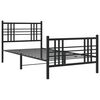 vidaXL Bettgestell mit Kopf- und Fu&szlig;teil Metall Schwarz 100x200 cm