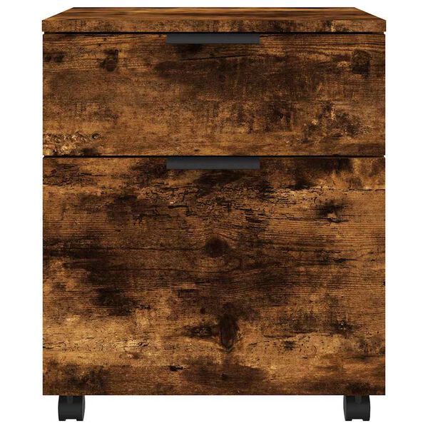 vidaXL Mobiler Aktenschrank mit Rollen R&auml;uchereiche 45x38x54 cm
