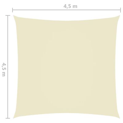 vidaXL Sonnensegel Oxford-Gewebe Quadratisch 4,5x4,5 m Creme