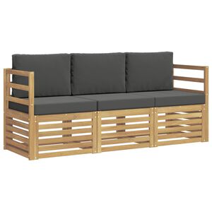 vidaXL Sofagarnituren 3 stk. Wei&szlig; und Anthrazit Polyester