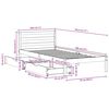 vidaXL Massivholzbett ohne Matratze 75x190 cm Kiefernholz