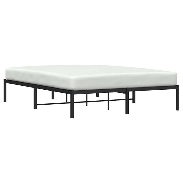 vidaXL Bettgestell Metall Schwarz 160x200 cm