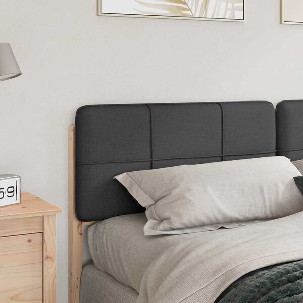 vidaXL Gepolstertes Kopfteil mit Kopfteil Braun und Dunkelgrau 200 cm