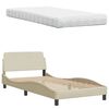 vidaXL Bett mit Matratze Creme 100x200 cm Stoff