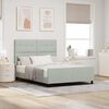 vidaXL Boxspringbett mit Kopfteil Hellgrau 140 x 190 cm Samt