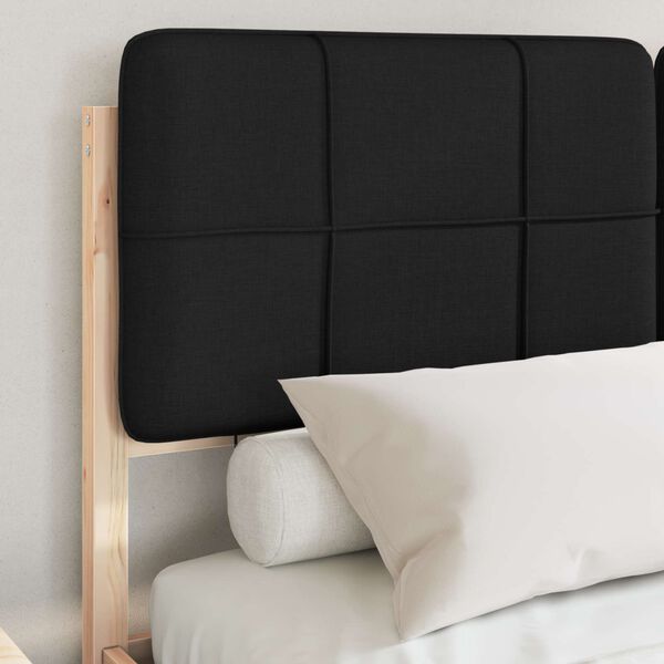 vidaXL Bettgestell mit gepolstertem Kopfteil Schwarz 160 x 200 cm