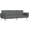 vidaXL Schlafsofa 2-Sitzer mit Hocker & Zwei Kissen Hellgrau Stoff