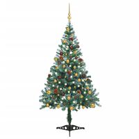 vidaXL Künstlicher Weihnachtsbaum mit Beleuchtung Kugeln Zapfen 150 cm