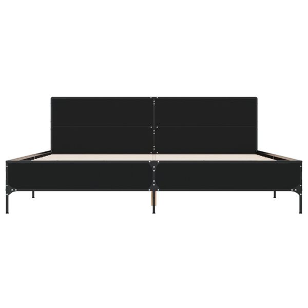 vidaXL Bettgestell Schwarz 180x200 cm Holzwerkstoff und Metall
