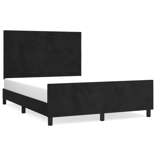vidaXL Bettgestell ohne Matratze Schwarz 140x200 cm Samt