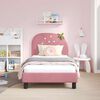 vidaXL Kinderbettgestell mit Kopfteil Rosa 80 x 160 cm Samt