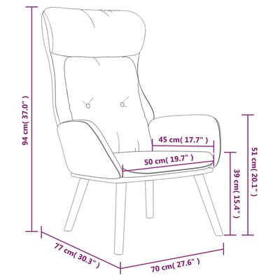 vidaXL Relaxsessel Creme Stoff