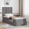 vidaXL Bett mit Stauraum und LED mit LED Grau 90 x 200 cm Kunstleder