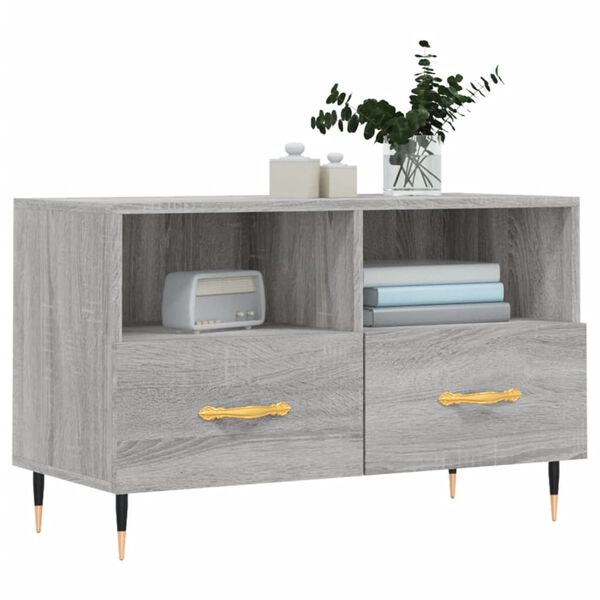 vidaXL TV-Schrank Grau Sonoma 80x36x50 cm Holzwerkstoff