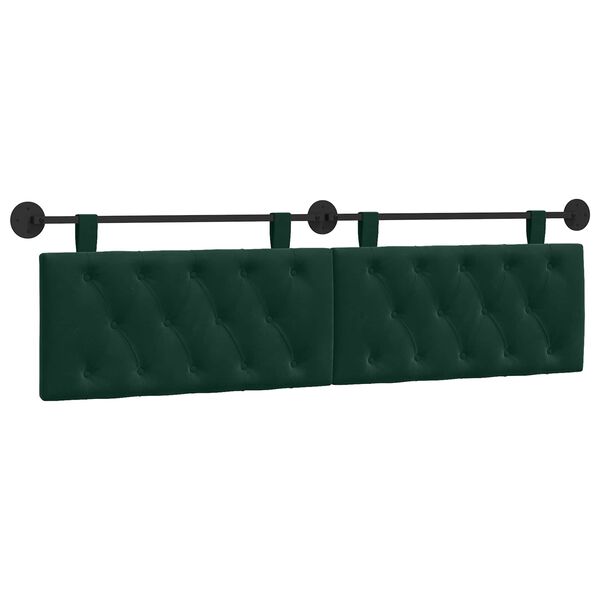 vidaXL H&auml;ngevorderseite Wandmontiert Dunkelgr&uuml;n 170 x 55 x 7 cm Samt