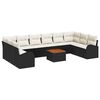 vidaXL Gartensofa-set 11 stk. Schwarz und Creme Poly-Rattan