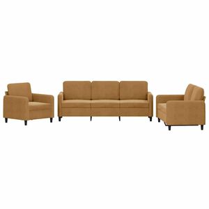 vidaXL 3-tlg. Sofagarnitur Braun Samt