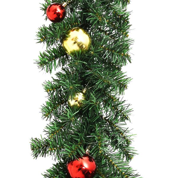 vidaXL Weihnachtsgirlande Geschm&uuml;ckt mit Kugeln 10 m