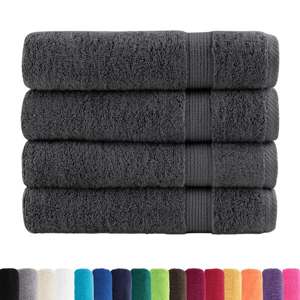 vidaXL Premium Badet&uuml;cher SOLUND 4 Stk. Anthrazit 100x150 cm 600 g/m&sup2;