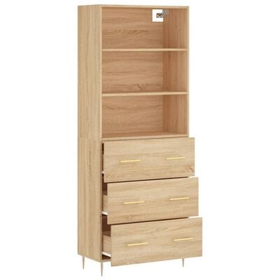 vidaXL Highboard Sonoma-Eiche 69,5x34x180 cm Holzwerkstoff