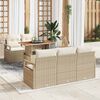 vidaXL Garten-Sofa-Set mit Speicher 6 pcs Beige Poly Rattan