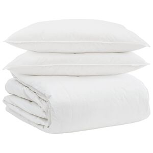 vidaXL Bettdecken Set mit Kissen 3 pcs Wei&szlig; Daunenfeder