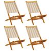 vidaXL Klappst&uuml;hle, 4 St&uuml;ck, beige, massives Akazienholz