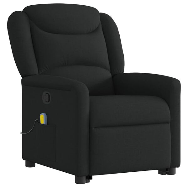 vidaXL Massagesessel mit Aufstehhilfe Schwarz Stoff