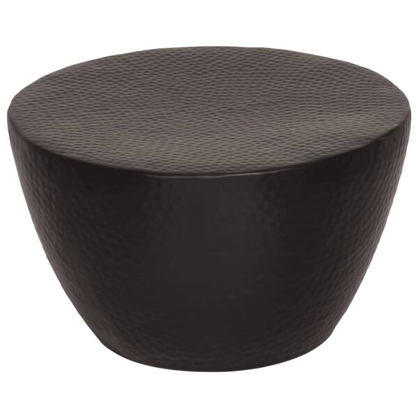 vidaXL Couchtisch Aluminium Geh&auml;mmert &Oslash; 50x30 cm Schwarz