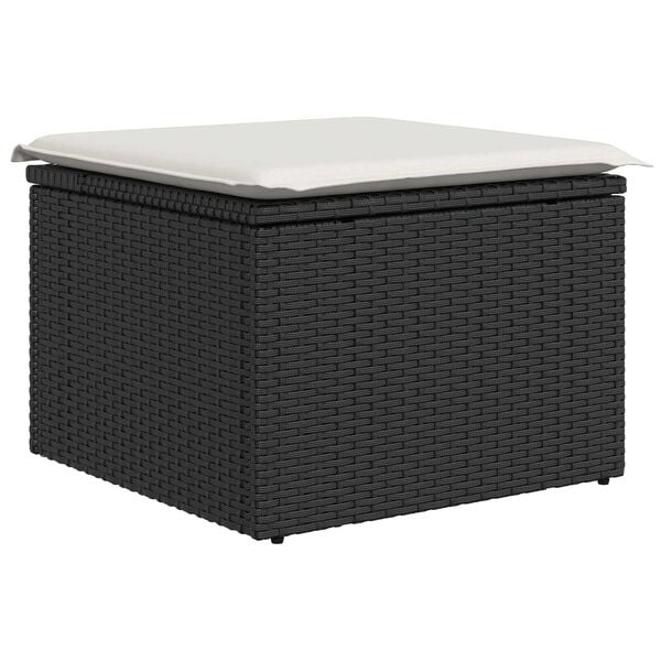 vidaXL Gartensofa-set mit Kissen 9 pcs Schwarz Poly-Rattan
