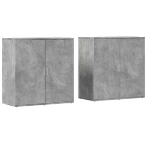 vidaXL Sideboards 2 Stk. Betongrau 79x38x80 cm Holzwerkstoff