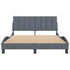 vidaXL Bettgestell ohne Matratze "Hanko" Dunkelgrau 120x200 cm Samt