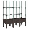 vidaXL Pflanzk&uuml;bel mit Rankgitter Braun 120x40x142,5 cm PP