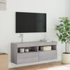 vidaXL TV-Wandschrank mit LED-Leuchten Grau Sonoma 100x30x40 cm