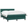 vidaXL Boxspringbett mit Matratze Dunkelgr&uuml;n 140x220 cm Samt