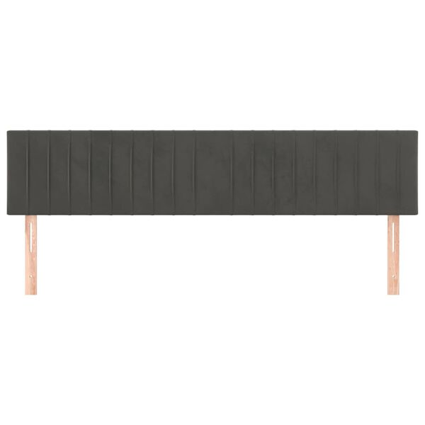 vidaXL Kopfteile 2 Stk. Dunkelgrau 90x5x78/88 cm Samt