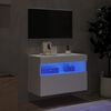vidaXL TV-Wandschrank mit LED-Leuchten Wei&szlig; 60x30x40 cm