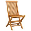 vidaXL Gartenst&uuml;hle mit Grauen Kissen 4 Stk. Teak Massivholz