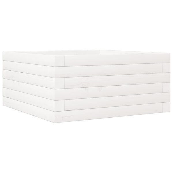 vidaXL Pflanzk&uuml;bel Wei&szlig; 50x50x23 cm Massivholz Kiefer