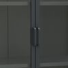 vidaXL Highboard Anthrazit 80x35x135 cm Stahl und Geh&auml;rtetes Glas
