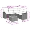 vidaXL 6-tlg. Garten-Sofagarnitur mit Kissen Schwarz Poly Rattan