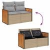vidaXL Gartensofa-set mit Kissen 11 pcs Beige und Hellgrau Poly-Rattan