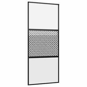 vidaXL Glast&uuml;r 90 x 2 x 205 cm Aluminium Schwarz