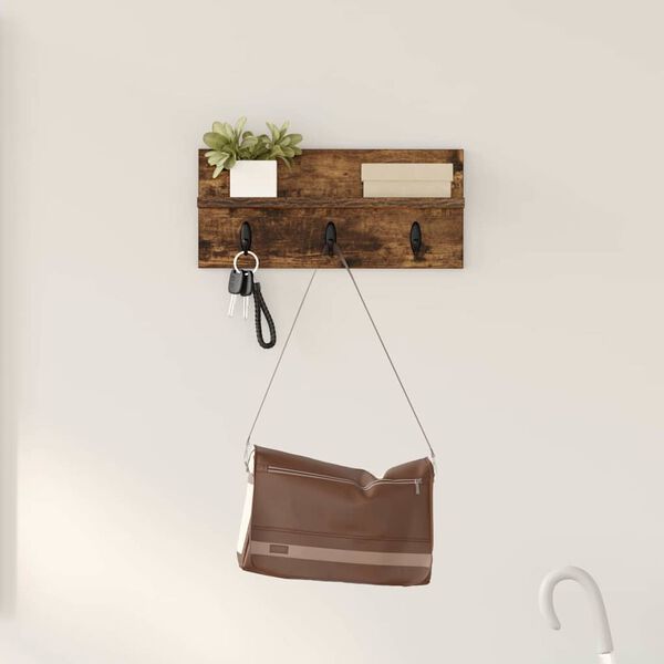 vidaXL Wandmontierter nachttisch Ger&auml;ucherte Eiche 40 x 10,5 x 18 cm