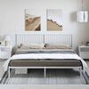 vidaXL Bettgestell mit Kopfteil Metall Wei&szlig; 193x203 cm