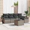vidaXL Gartensofa-set mit Kissen mit Speicher 6 pcs Grau Poly-Rattan