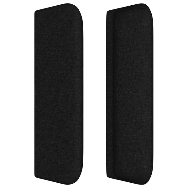 vidaXL Kopfteil mit Ohren Schwarz 203x16x78/88 cm Stoff